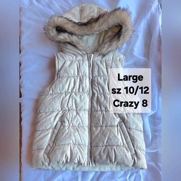 Crazy 8 Light Tan Hooded Vest - Picture 1 of 1